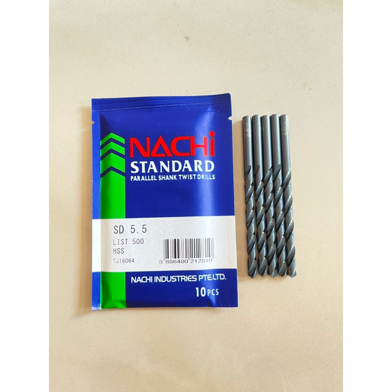 Nachi Mata Bor 5.5 MM Mata Bor Besi HSS ( Harga untuk 1 pcs ) - Nachi Mata Bor Besi HSS 5.5 MM