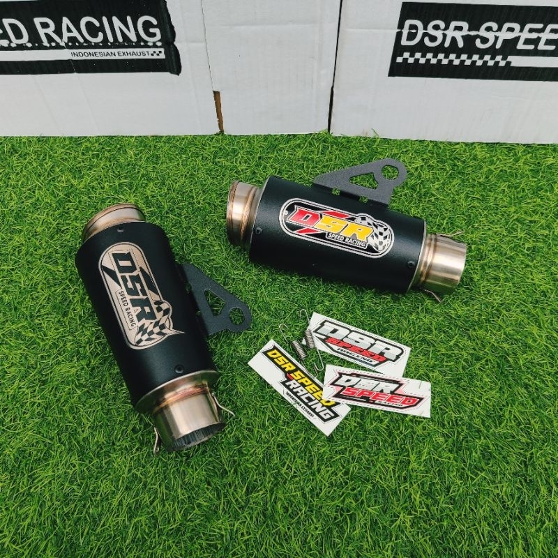 Silencer Knalpot Kompetisi Drag Bore Up Type PL Short Black Coating - DSR SPEEDRACING
