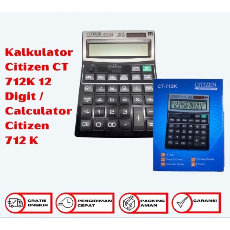 

KALKULATOR CITIZEN CT 712K / CALCULATOR CITIZEN CT 712 SEDANG CHECK AND CORRECT 12 DIGIT