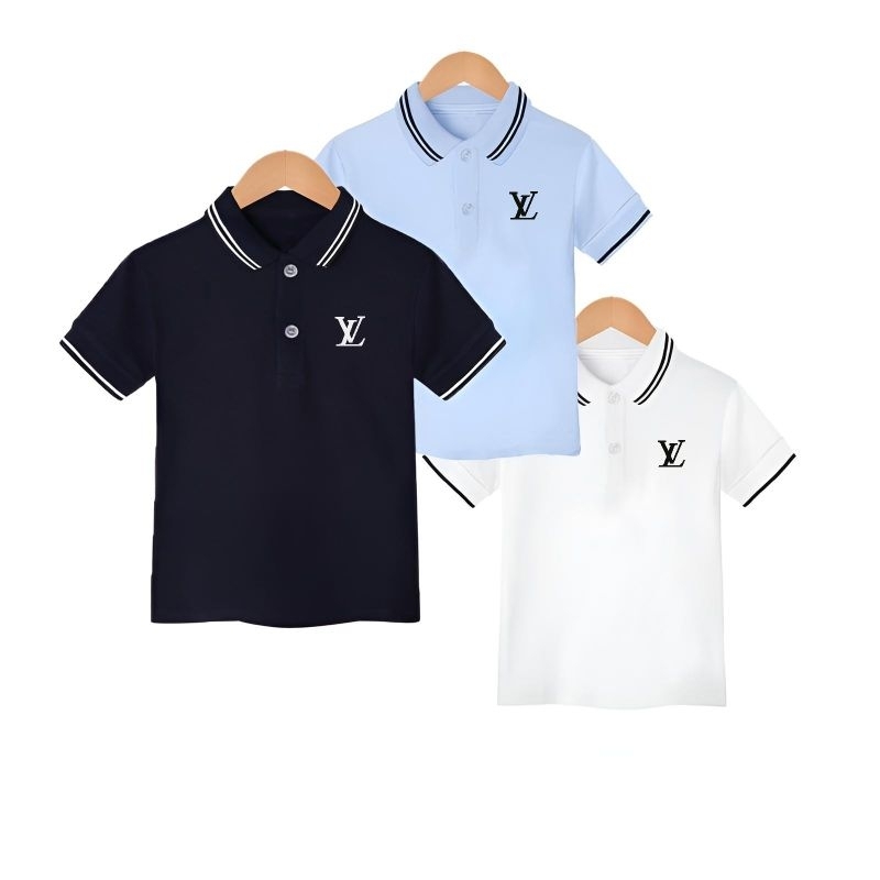 Kaos Polo Anak Lv Baju Wangki Anak Unisex Atasan Lengan Pendek