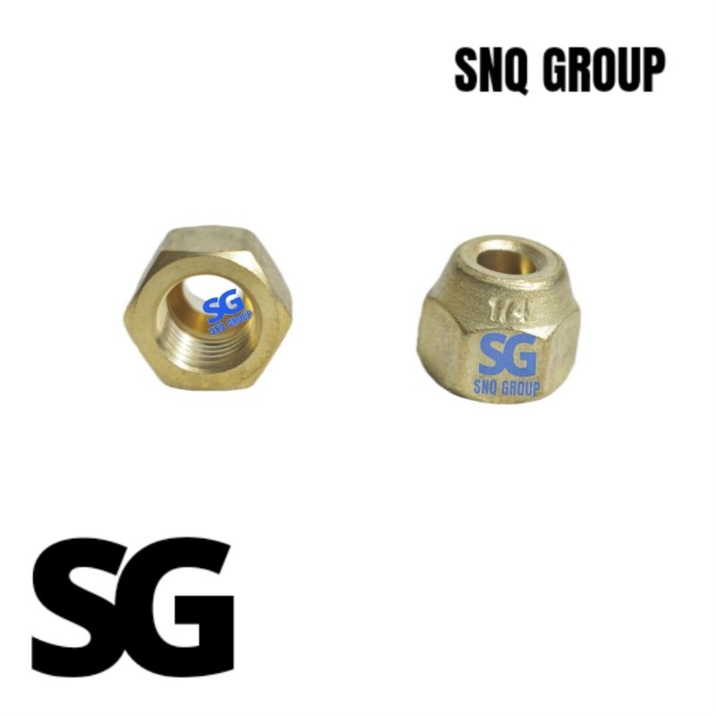 Mur nepel drat dalam 1/4 - penyambung pipa ac ukuran 1/4 - Mur double nepel 1/4