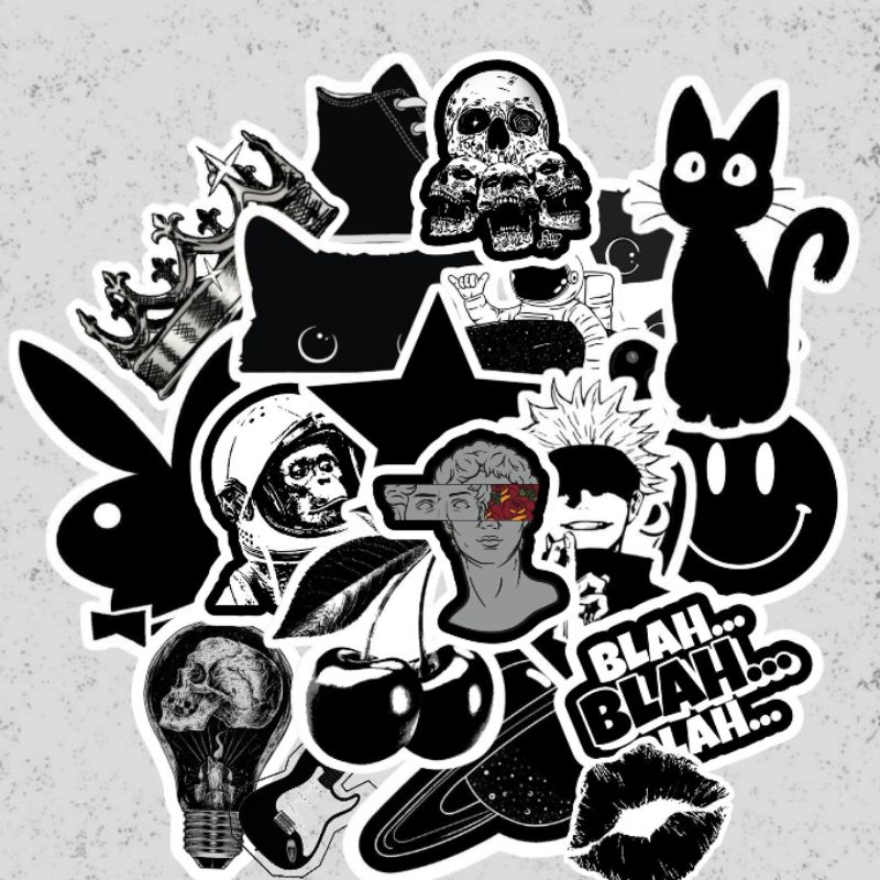 

stiker hypebeast black and white untuk laptop , helm , kulkas,hp dll {10}