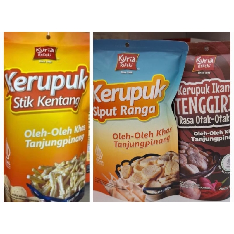 

[Oleh-oleh Khas Tanjung pinang] Kerupuk siput Ranga /kerupuk Tenggiri rasa otak-otak / kerupuk stik kentang