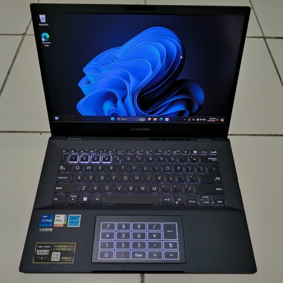 ASUS Expertbook Intel core i7-1360P Ram 16 GB SSD 512 Garansi Resmi 2027
