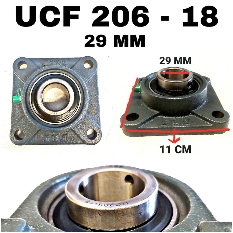 Bearing Lahar Duduk Segiempat Kotak Pillow Block UCF206 - 18 UCF 206