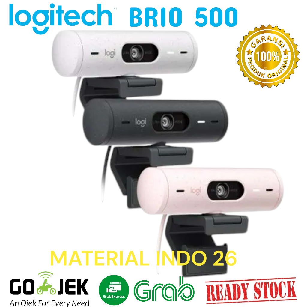 LOGITECH BRIO WEBCAM 500 FULL HD - HDS NOISE CANCELLING - LOGITECH BRIO 500 GARANSI RESMI