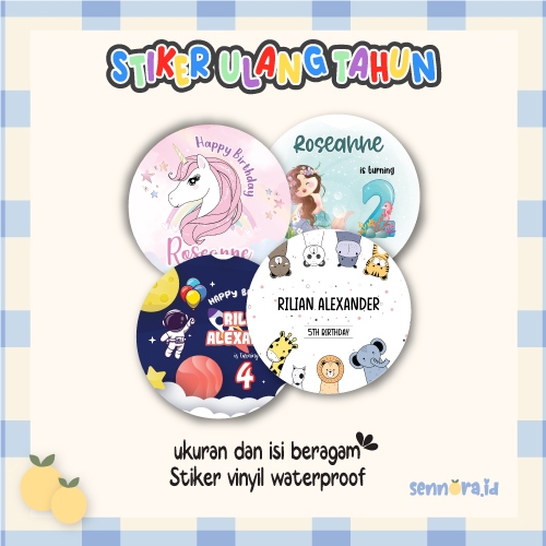 

STIKER ULANG TAHUN BIRTHDAY STICKER CUSTOM MERMAID SEA LIFE