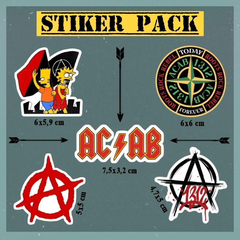 

STIKER PACK "ACAB - ANARKI" (5pcs)