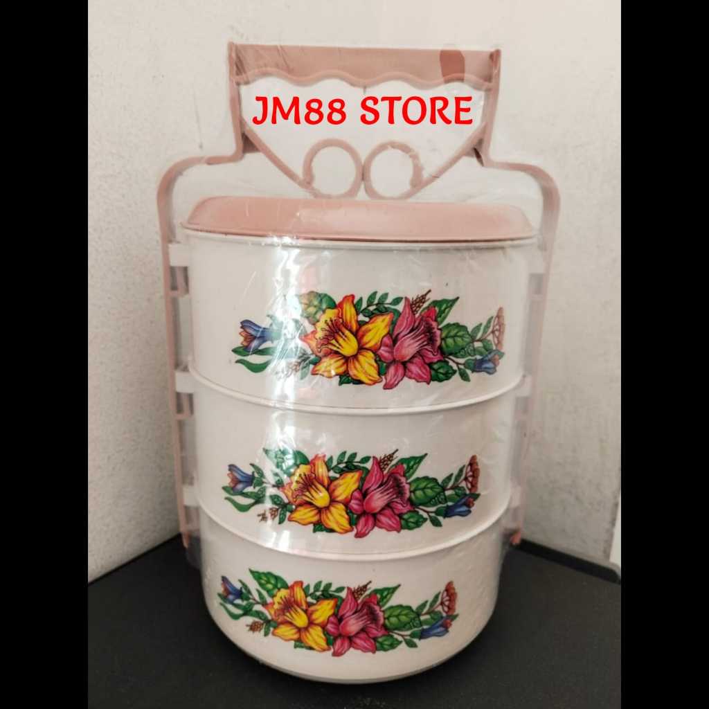 Rantang bulat plastik food grade / Rantang plastik 3 susun / Rantang plastik