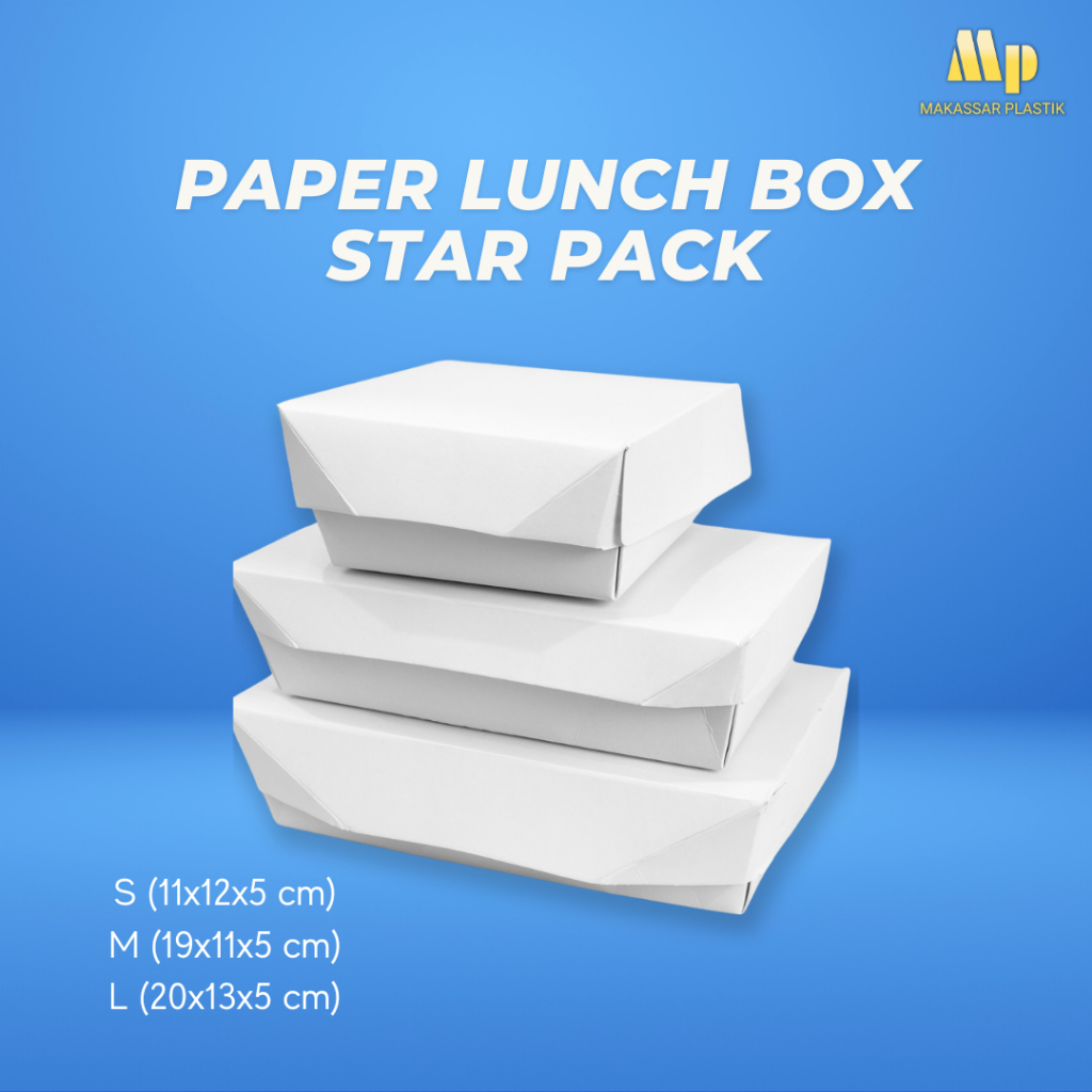 PAPER LUNCH BOX STAR PACK / LUNCH BOX KERTAS / KOTAK NASI KERTAS @50 PCS