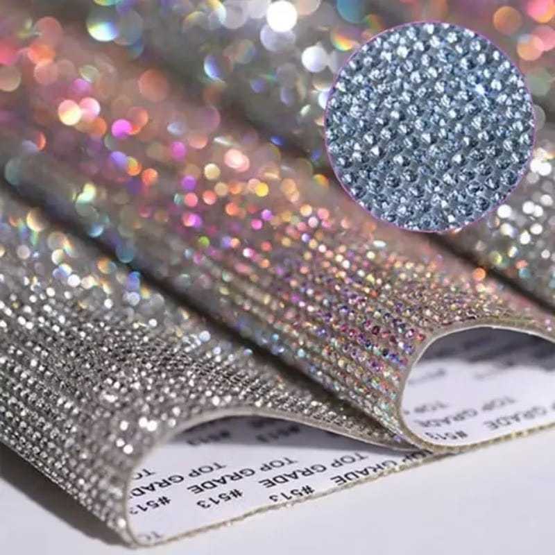 

bib DIY Stiker Kristal Berlian Imitasi 12*20cm Rhinestone Sticker Self Adhesive Glass Rhinestone