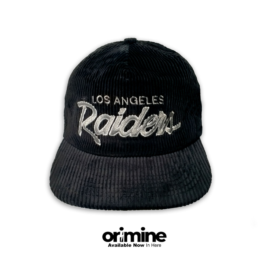 Topi Cap Vintage Raiders NFL Corduroy Hat Black