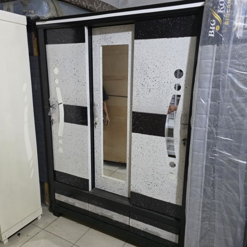 (Lemari 3 Pintu Sliding) Lemari Pintu Geser Murah Minimalis