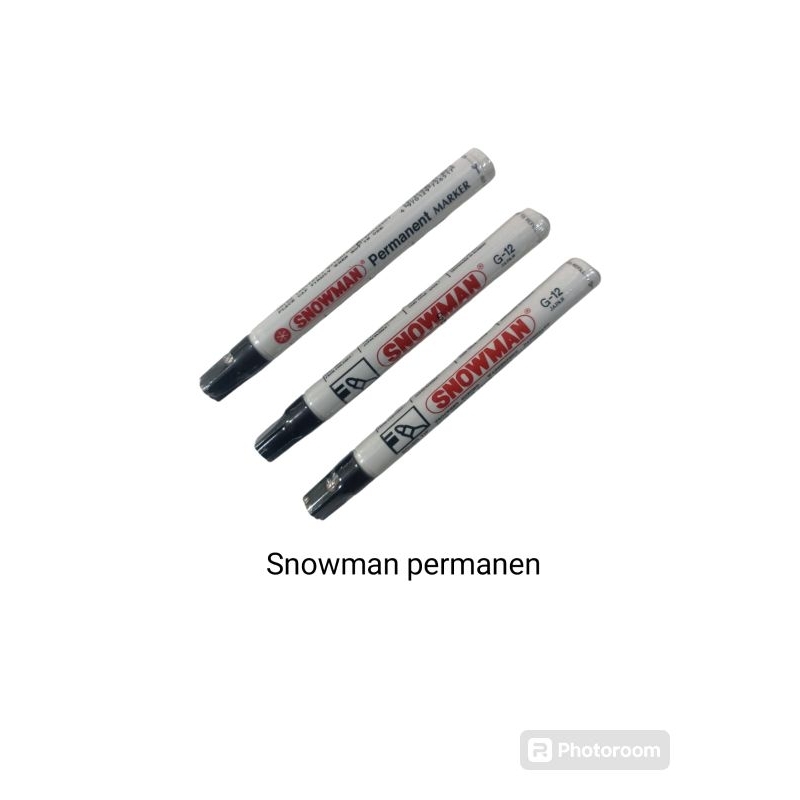

spidol (per pcs) permanen hitam snowman per pcs # OK