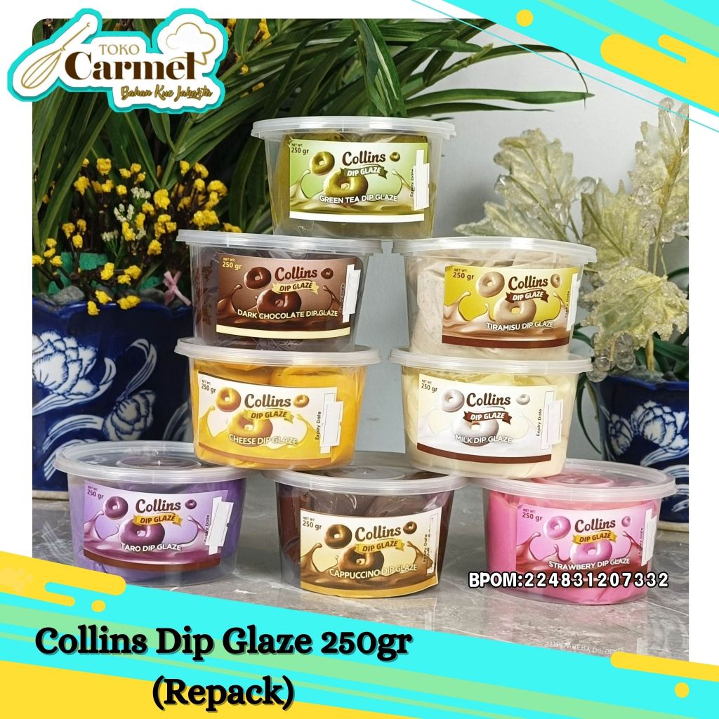 

Collins Dip Glaze 250 gr - Topping Dipping Glaze Aneka Rasa Chocolate Coklat Strawberry Tiramisu Green Tea