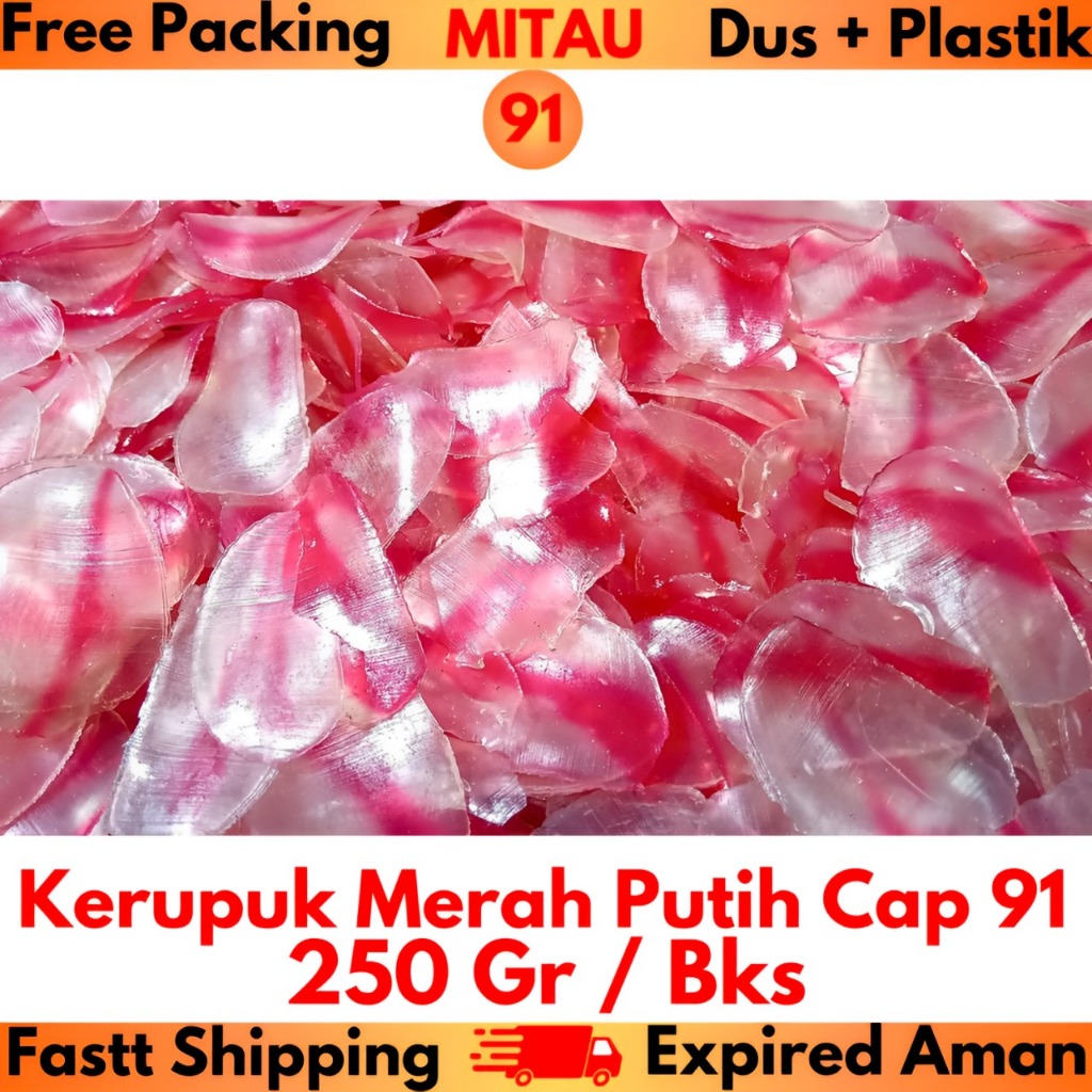 

Kerupuk Merah Putih 250gr/Bks Beli 12 Bungkus Lebih Murah