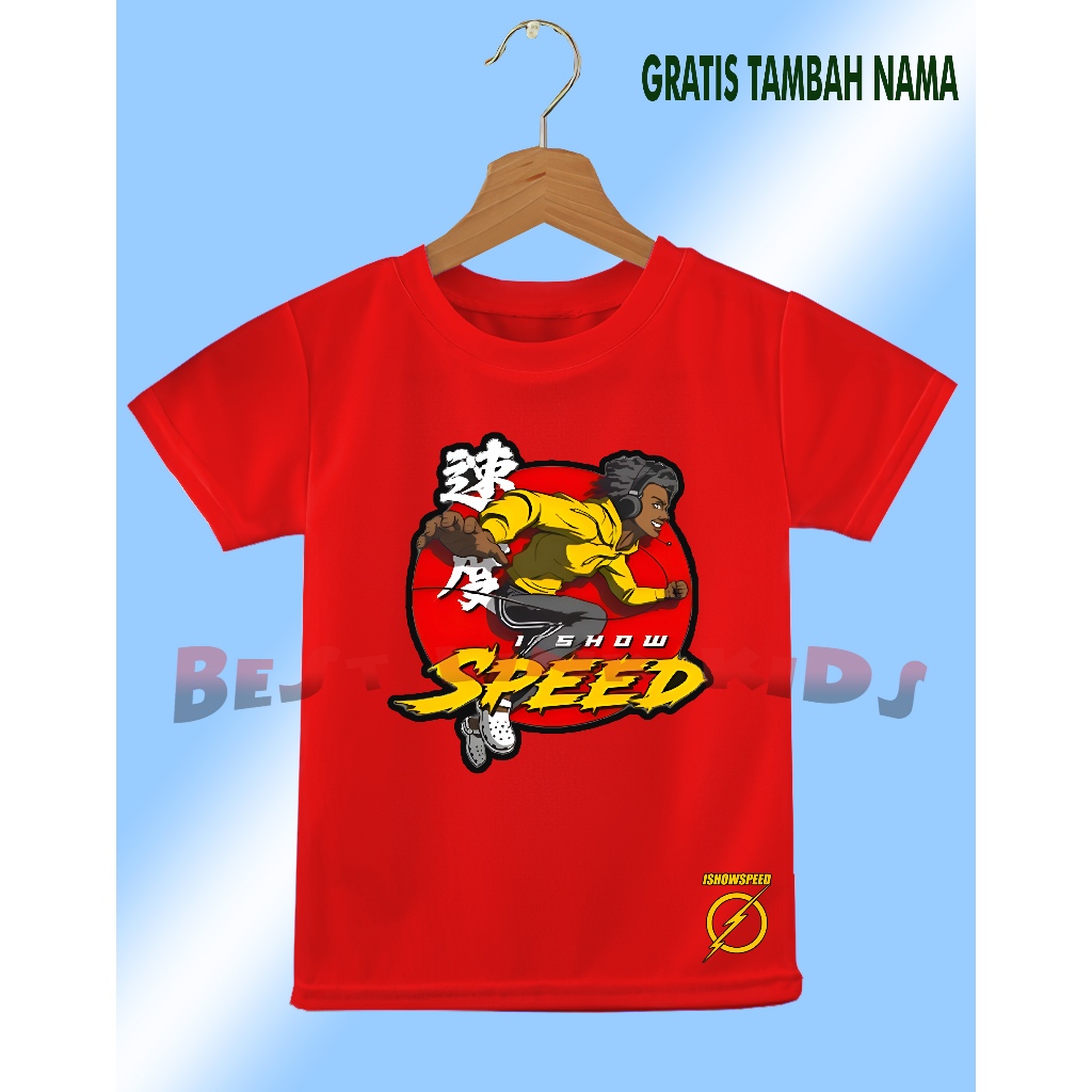 Kaos Atasan Anak IshowSpeed Free Nama