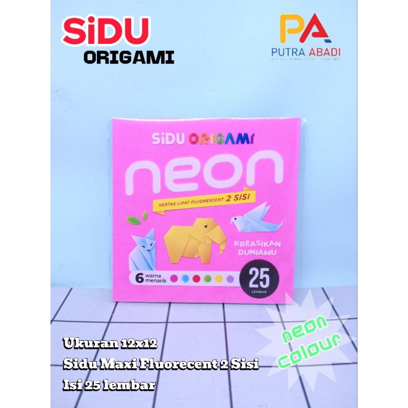 

Satu Pak Kertas Lipat Berwarna Neon SiDU Isi 25 lembar Ukuran 12x12