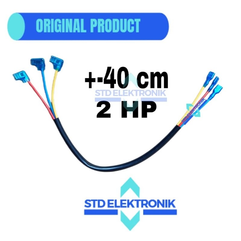Kabel kompresor AC 2 HP 3 kabel panjang +- 40 cm - Soket kabel kompresor AC 450/750 VAC