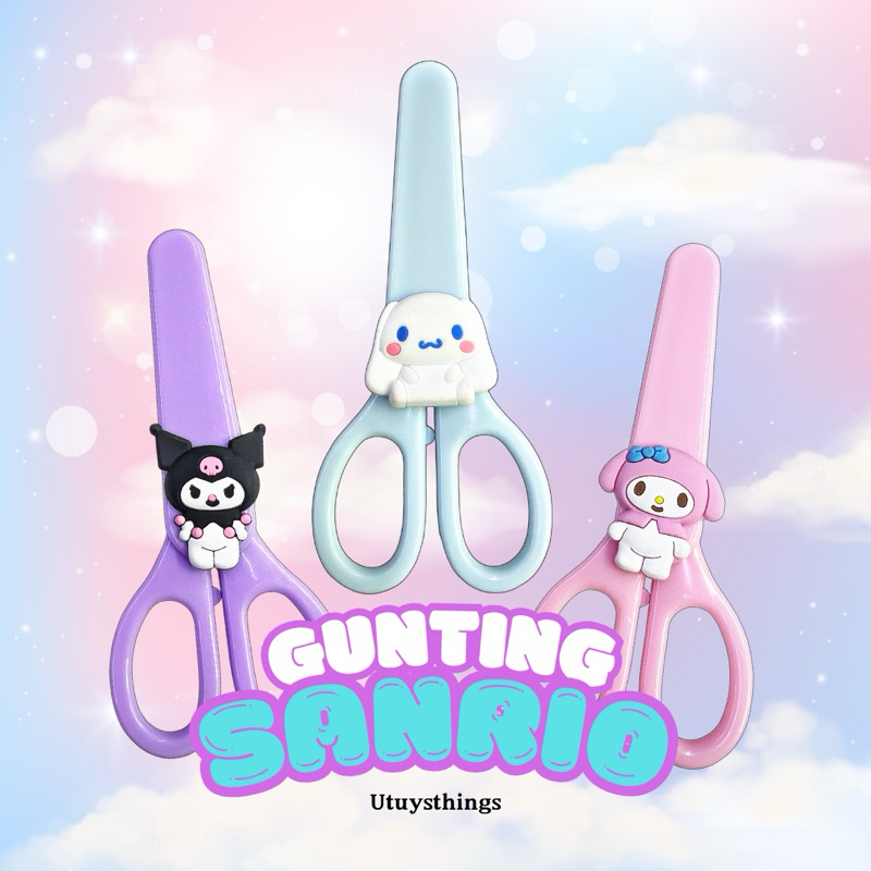 

Gunting yang ada tutupnya model kuromi / cinamonroll / melody