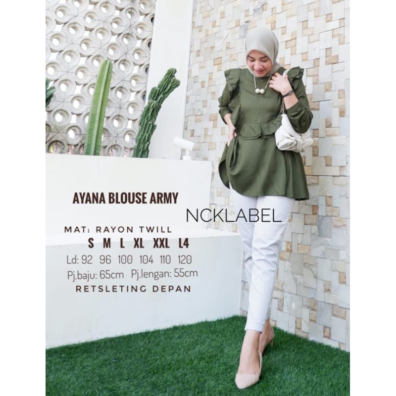 ANGGRAINI ~ NCK LABEL ~ BLOUSE MUSLIMAH ~ AYANA BLOUSE ORIGINAL PRODUCT BY NCK LABEL ~ SETELAN RAYON