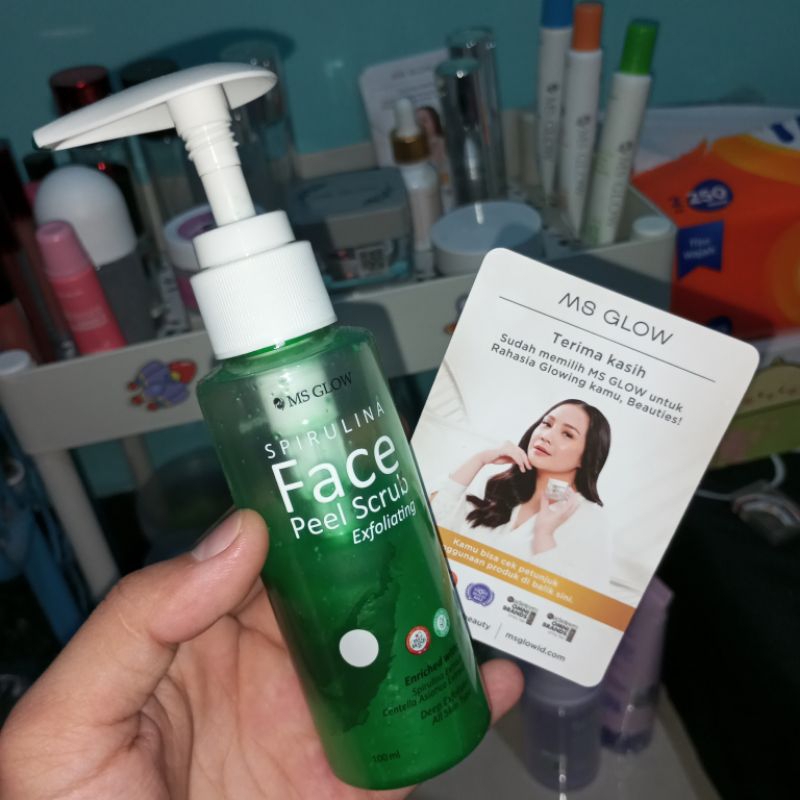Face Peel Scrub Ms Glow / Masker komedo / face pell scrub (PRELOVED) ORI