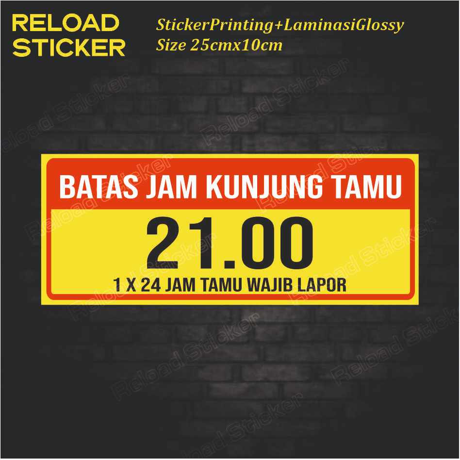 

Stiker Jam Kunjung Tamu Waterproof