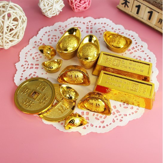 Promo 1 Off GROSIR Hiasan Longevity Harta Karun Yuan Bao Yenbao Yuanbao Emas Batang Gold Bar Koin Co