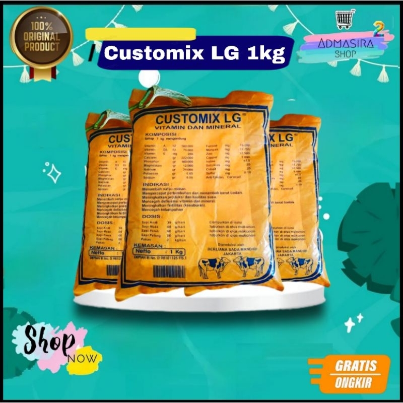 CUSTOMIX LG 1kg Premix Sapi Vitamin Mineral Sapi Kambing Domba Berkualitas 1 kg