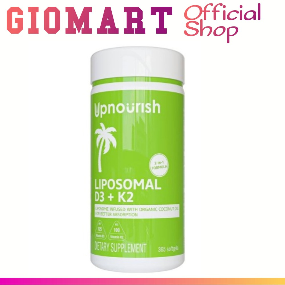 Upnourish Liposomal Vitamin D3 5000 IU + K2 MK-7 100 mcg Isi 365 Softgels - Suplemen Penyerapan Maks