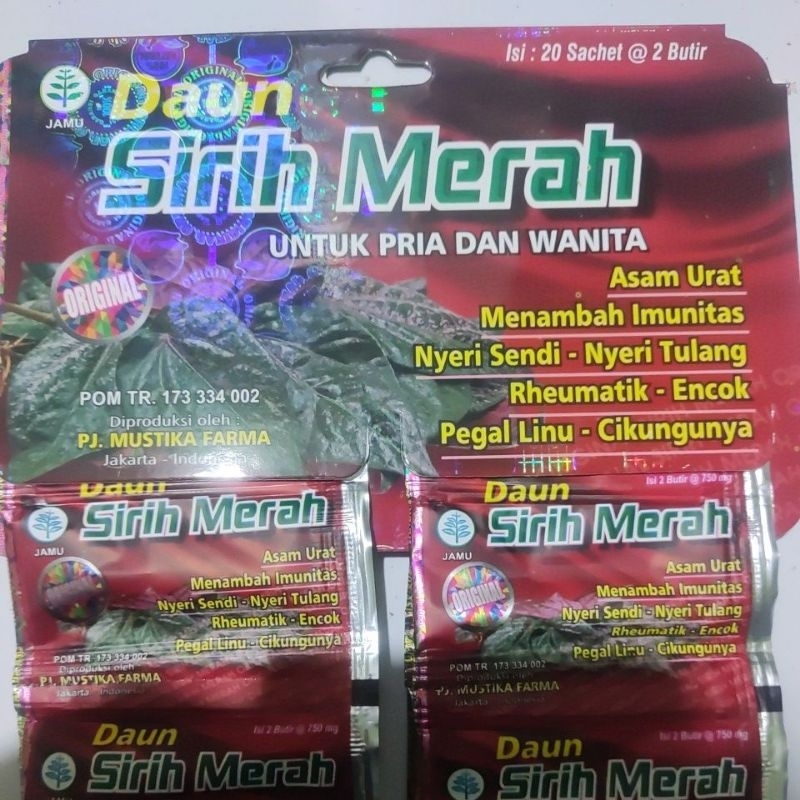 

Jamu Daun sirih merah renceng