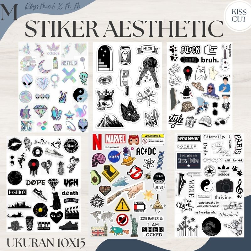 

[BISA COD] STICKER CUTTING PACK/STIKER AESTHETIC/STIKER UNTUK NOTEBOOK/JURNAL/CASING HP