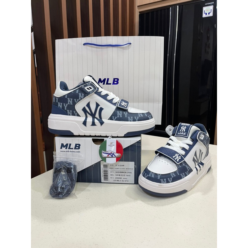 Sepatu MLB Chunky Liner Mid Denim 'Navy' /UNISEX