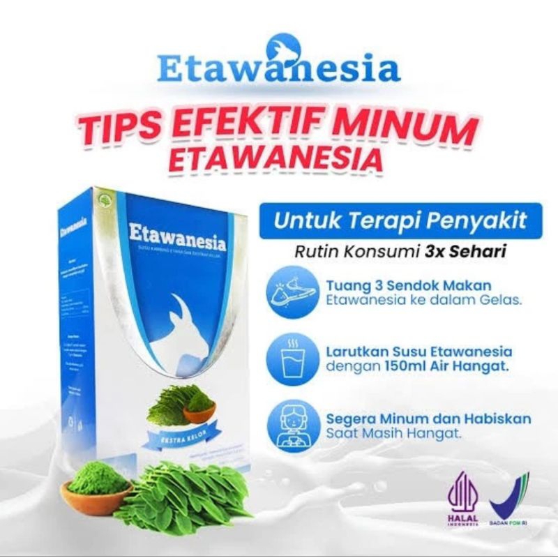 

Etawanesia | Etawa Biru | Susu Kambing Etawa Plus Daun Kelor 200 gr