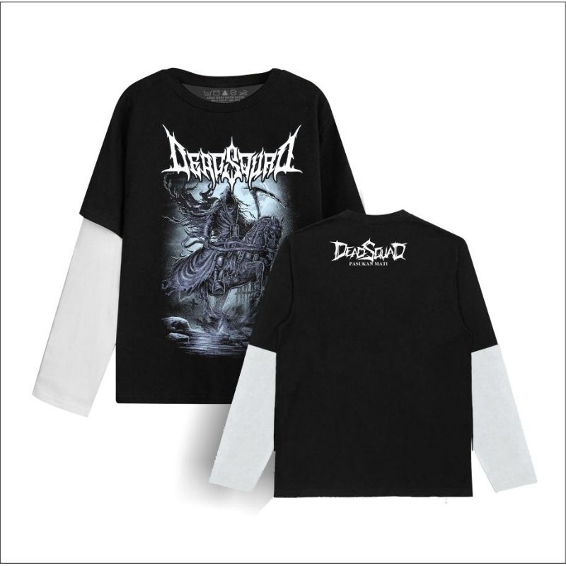 kaos panjang DOUBLE LAYER metal DEADSQUAD original distro - kaos panjang LONG SLEEVE musik metal ban