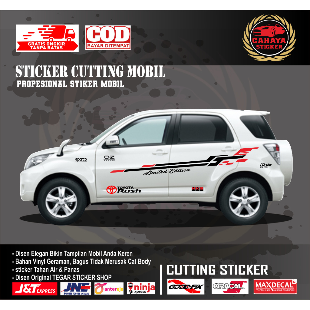 sticker mobil rush sticker mobil toyota rush sticker lis mobil sticker motif variasi body mobil