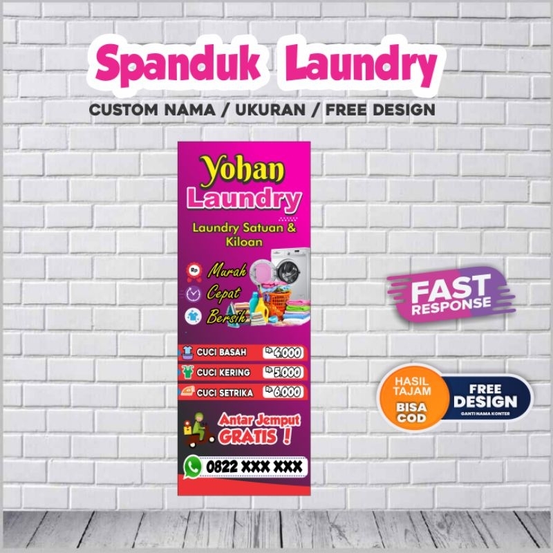 Spanduk Laundry Custom design potrait