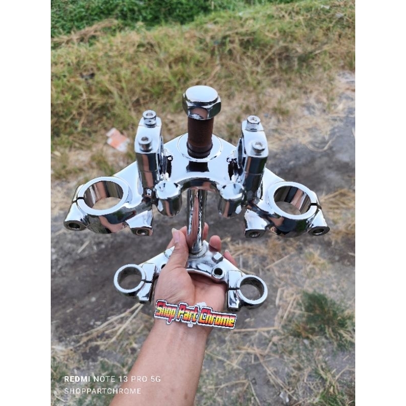 T/segitiga atas bawah DIAMETER AS 31 ORIGINAL set raiser Tiger 2000/Tiger lama ORIGINAL CROM