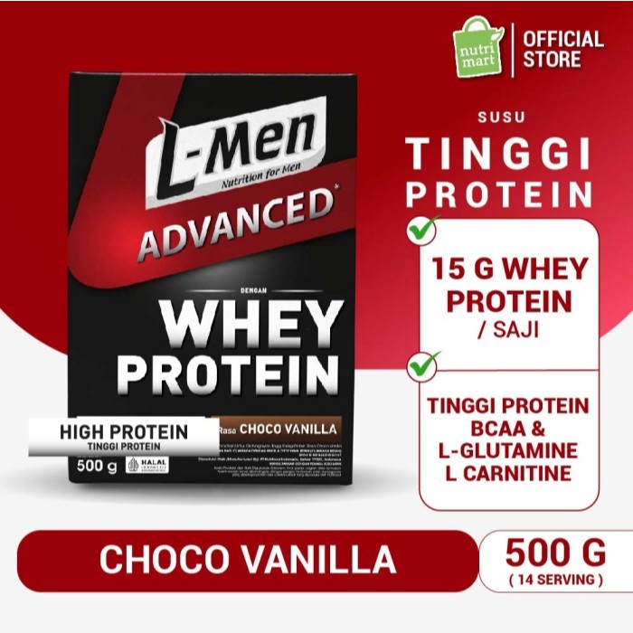 

l-men susu hi-protein choco vanilla 500gr