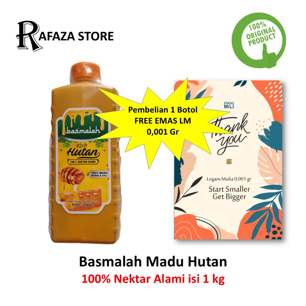 

Madu Hutan Basmalah 100% Nektar Alami Madu Murni Asli 1 Kg