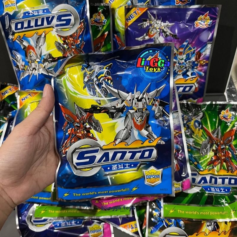 20 pcs mainan bongkar pasang ROBOT SANTO / mainan rakit