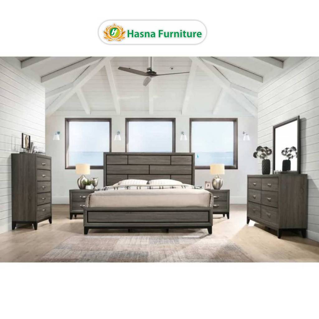 Set Kamar Tidur Kayu Jati Minimalis Modern