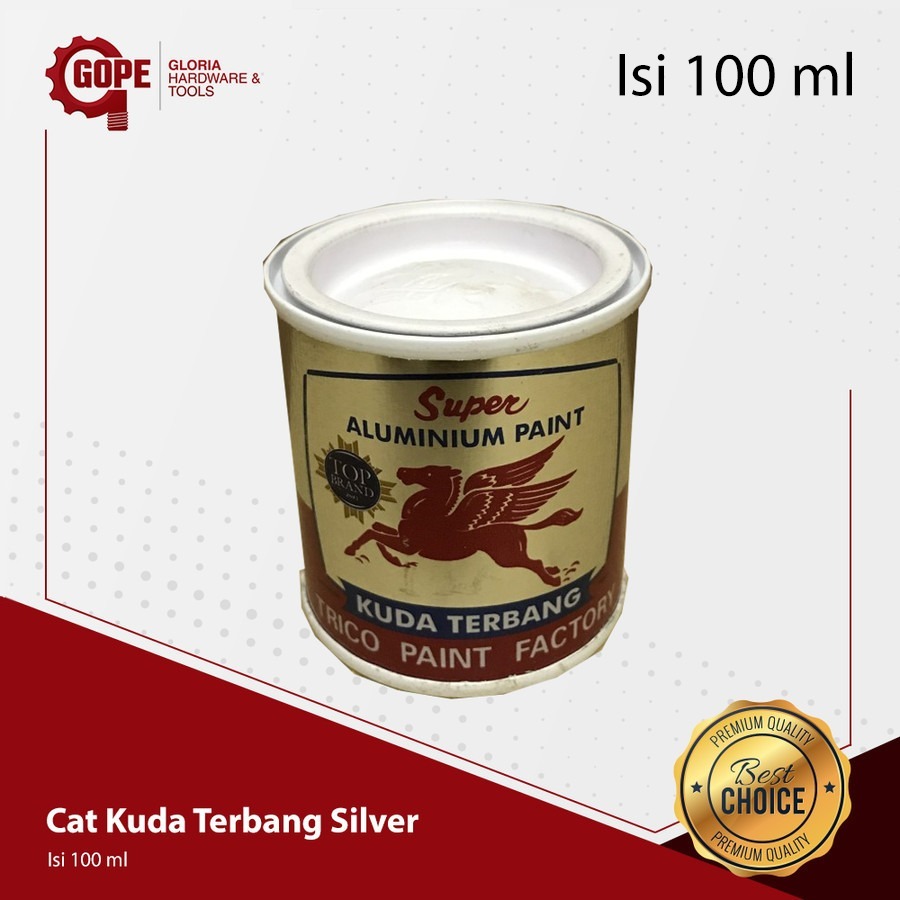 Cat Kuda Terbang Silver Untuk Kayu Dan Besi Kemasan Kecil 100 ml
