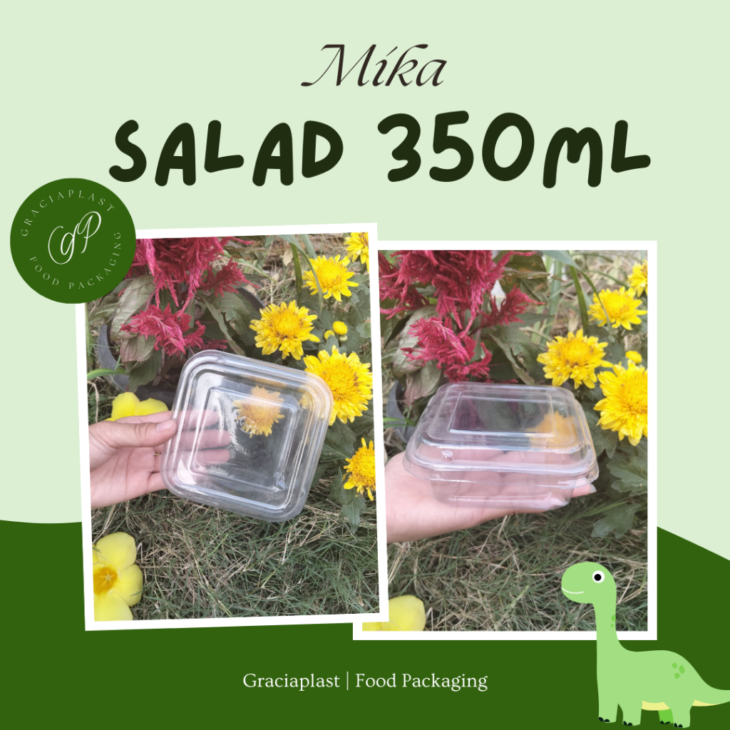 MIKA SALAD KOTAK 350ML/ MIKA MPP 35/ TRAY SALAD/MIKA SALAD BENING/ MIKA SALAD BUAH MURAH ISI 50SET