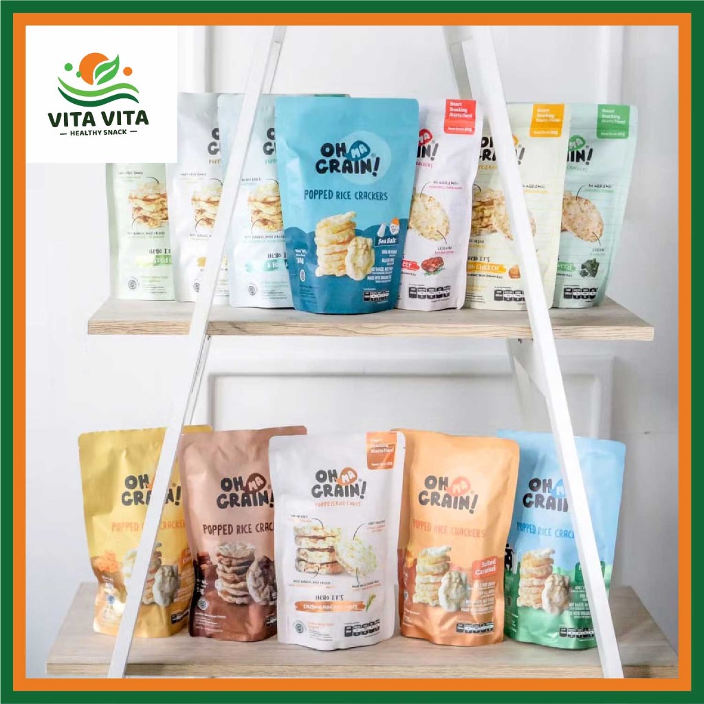 

Oh Ma Grain! Keripik Beras Organik 50gr Cemilan Sehat Rendah Kalori Gluten Free