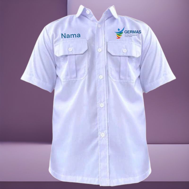 kemeja kerja baju pdh seragam kerja GERMAS free bordir nama