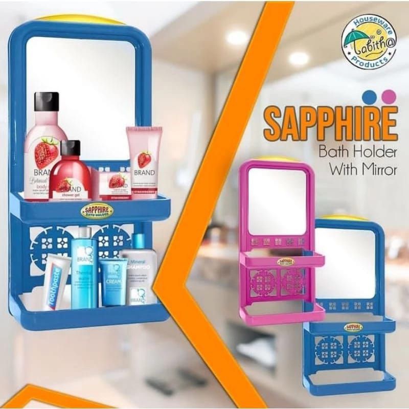 Rak Cermin Kamar Mandi Sapphire Susun 2 Tingkat Plastik