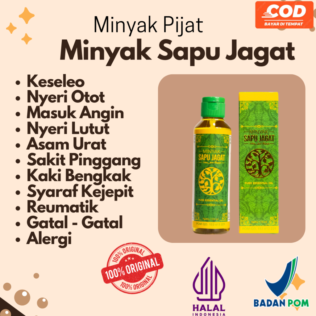Minyak Pijat Minyak Sapu Jagat Sakit Pinggang Reumatik Asam Urat Kaki Bengkak Nyeri Otot Keseleo