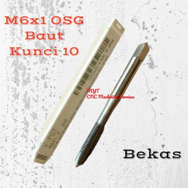 Tap M6 × 1.0 OSG Tap Mesin Tap po lurus m6×1 hss-e bekas mulus tajam