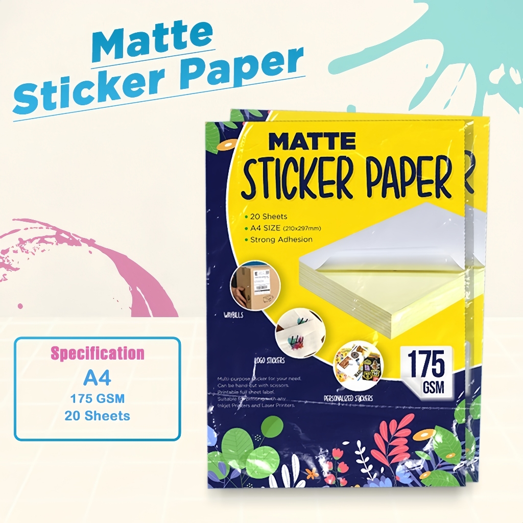 

Kertas Stiker Matte QUAFF A4 175gsm /20 lembar